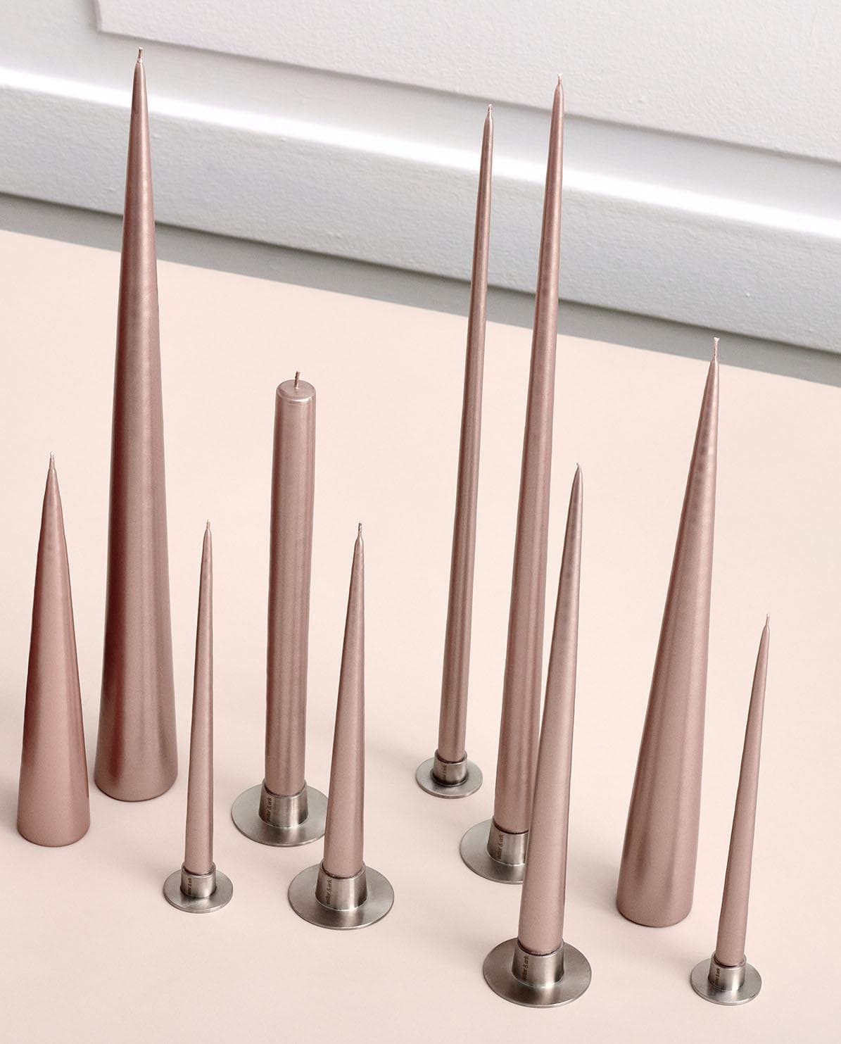Kegelkerze Set Cone Candles 25 cm H