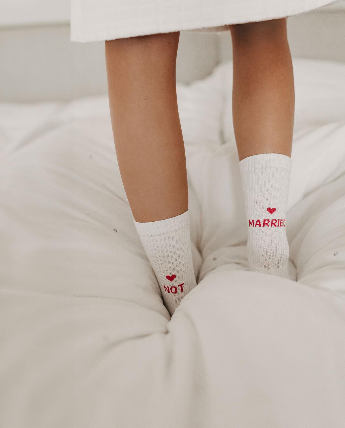Limited Edition Socken Not Married weiß Größe 39-42 One Size