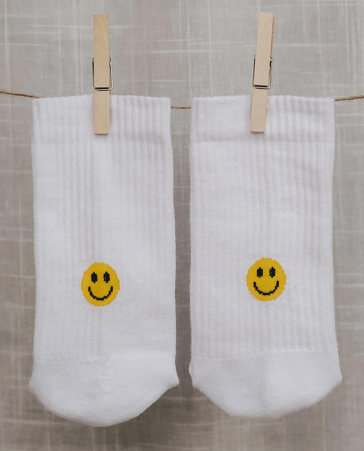 Socken Smiley weiß gelb 39-42