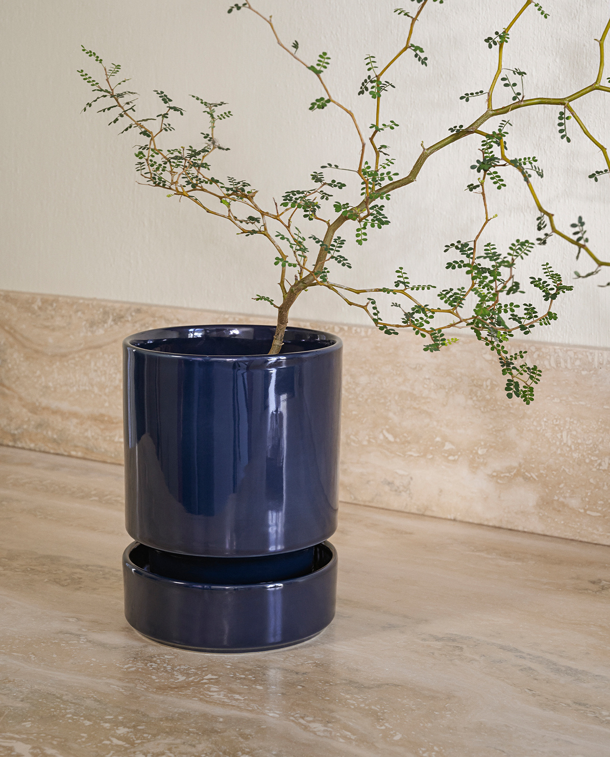 Bergs Potter Blumentopf The Hoff Glazed Pot inkl. Untersetzer Ø 16 cm