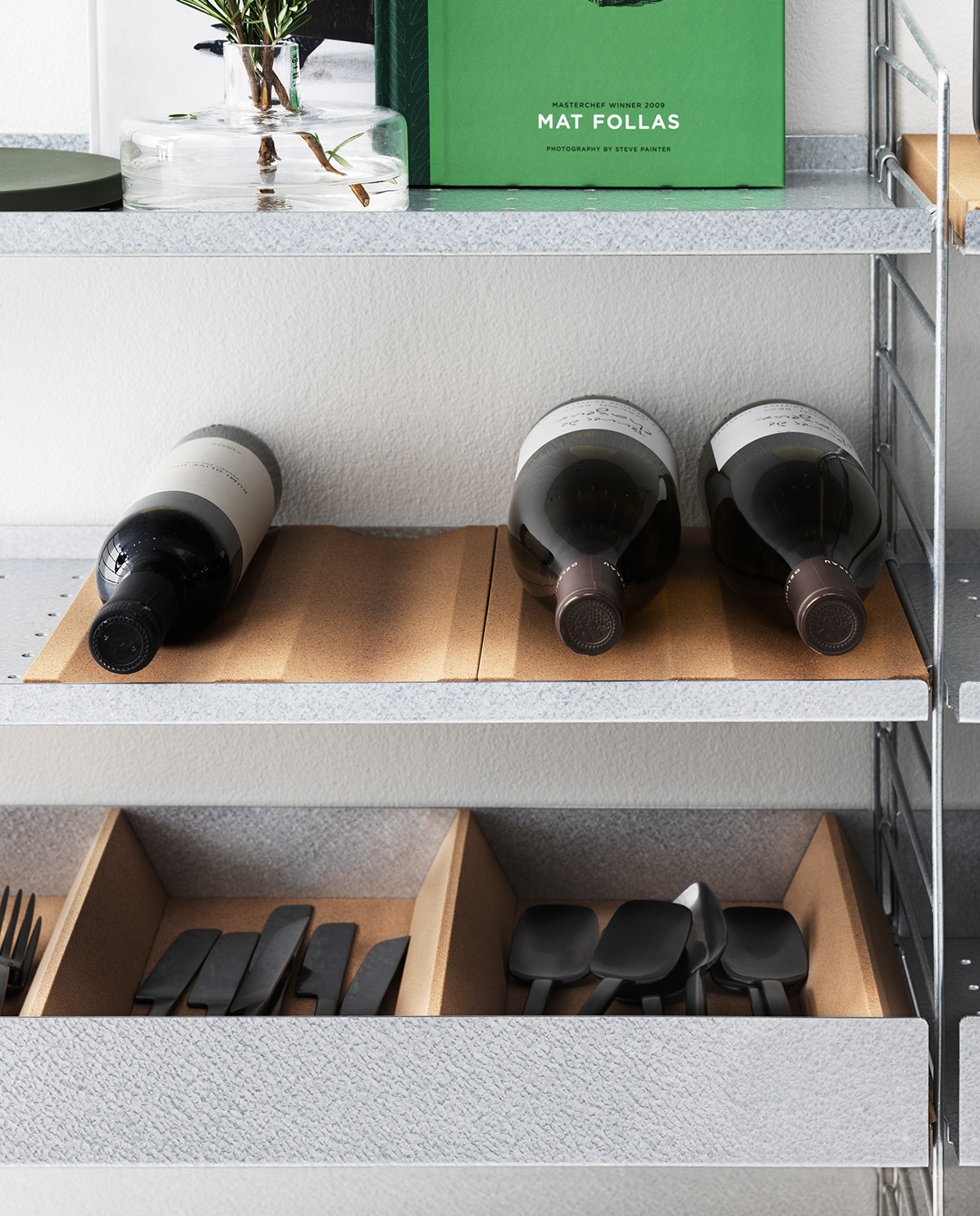 String Furniture Flaschenhalter Set Kork One Size