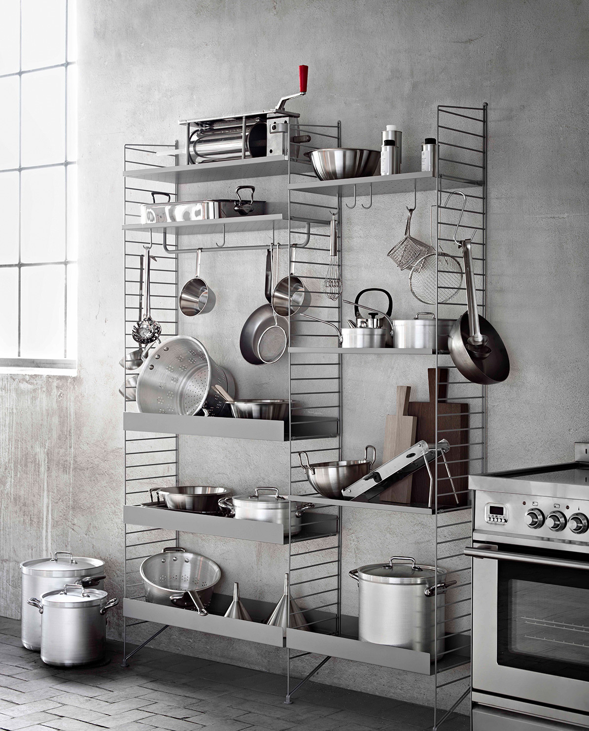 String Furniture Regalboden Metall hohe Kante System 78 x 30 cm