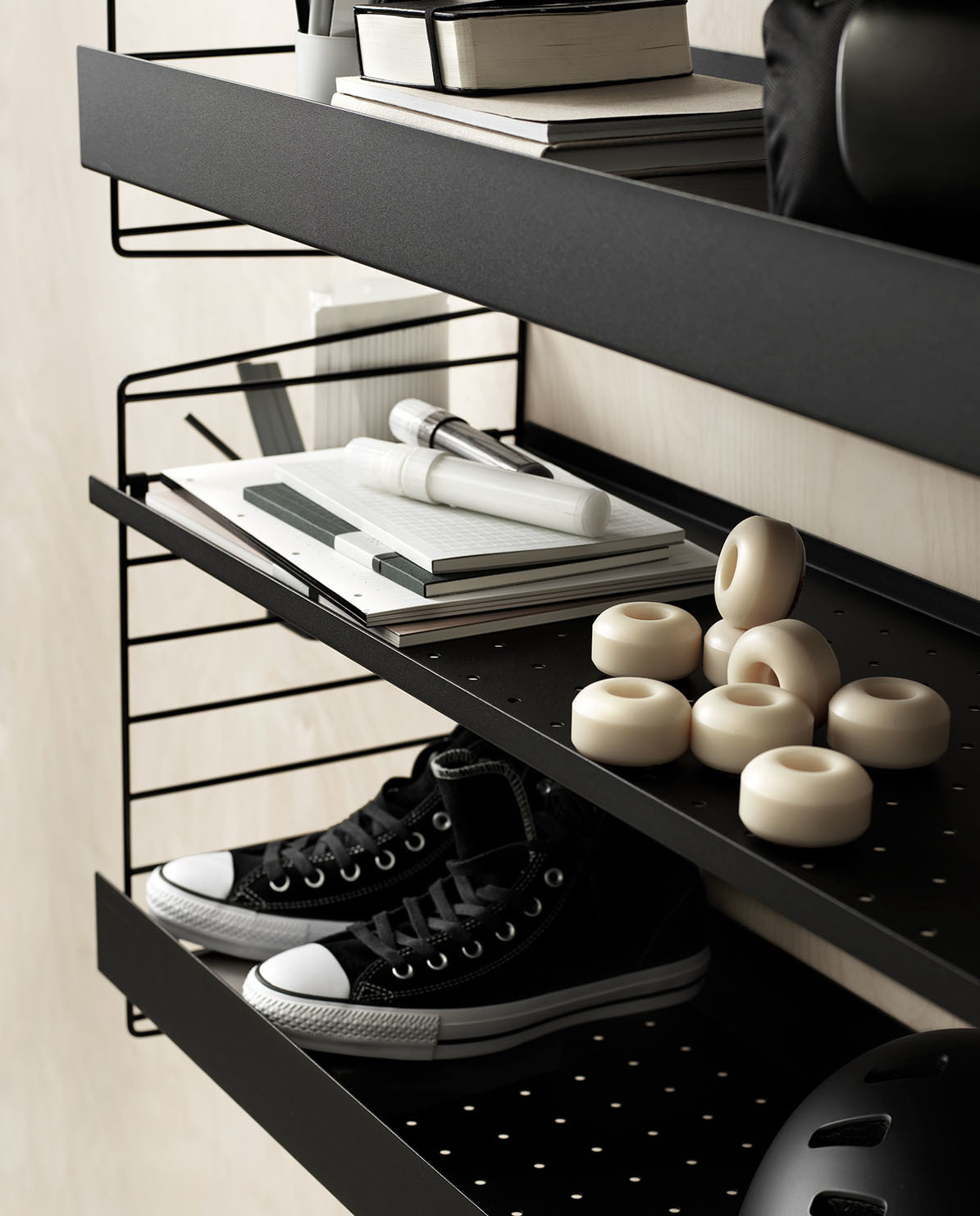 String Furniture Regalboden Metall niedrige Kante System 78 x 30 cm
