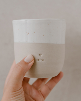 Eulenschnitt Becher Opa