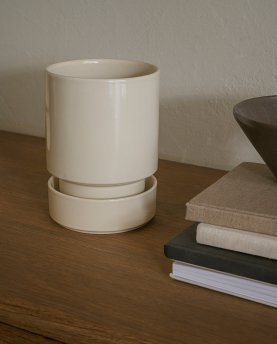 Bergs Potter Blumentopf The Hoff Glazed Pot inkl. Untersetzer