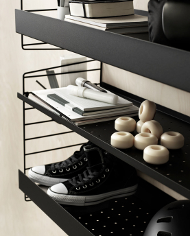 String Furniture Regalboden Metall niedrige Kante System