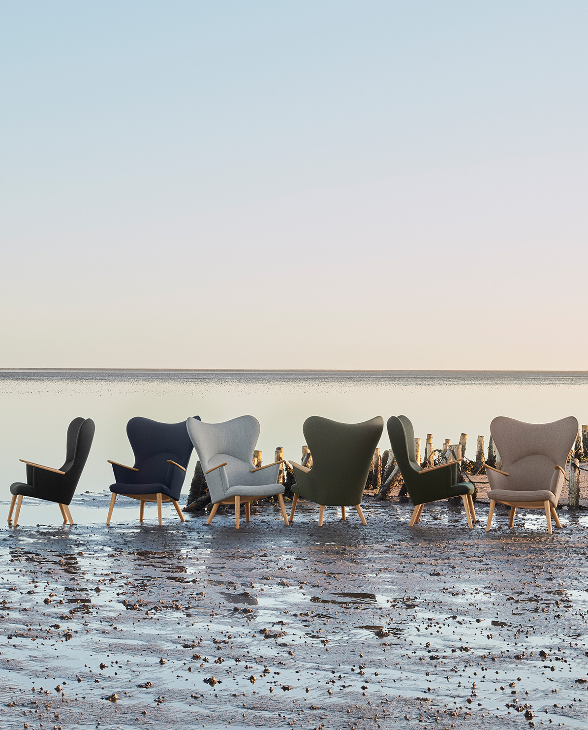 Stuhl Loungechair CH78 inkl. Nackenkissen Eiche geseift grau von CARL  HANSEN & SØN kaufen