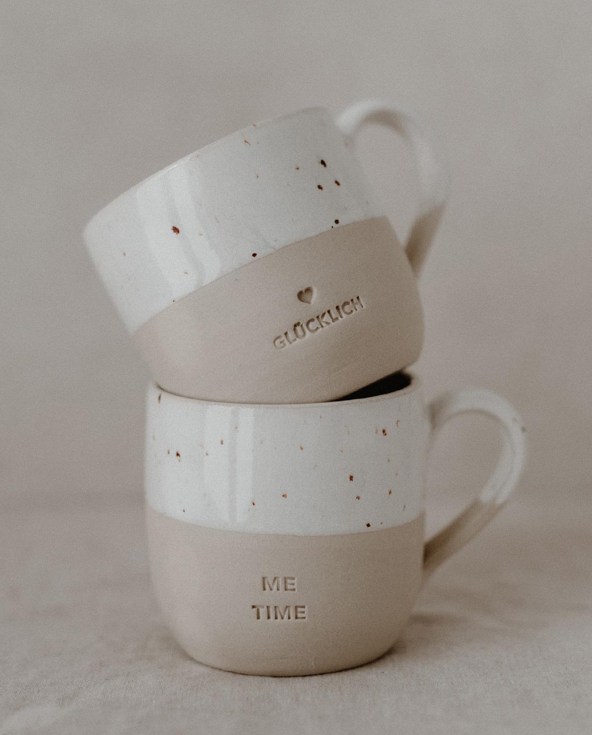 Cappuccino Tasse Glücklich One Size