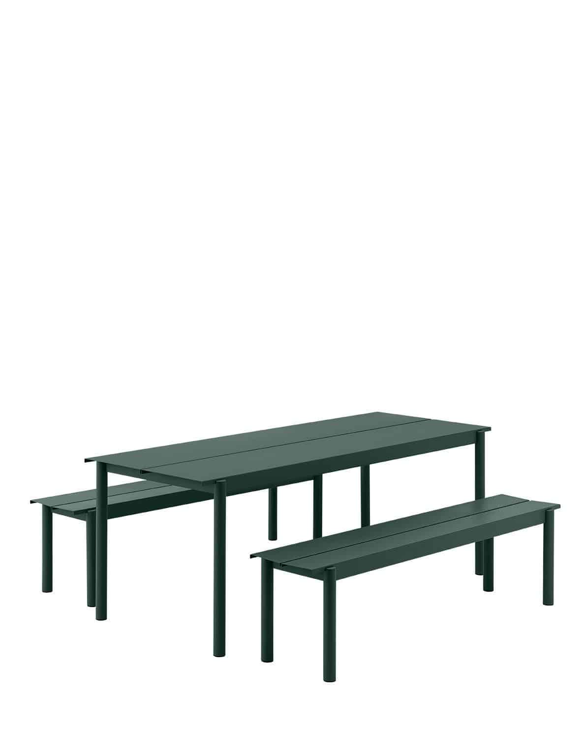 Outdoor Bank Linear Steel Bench 110 cm L