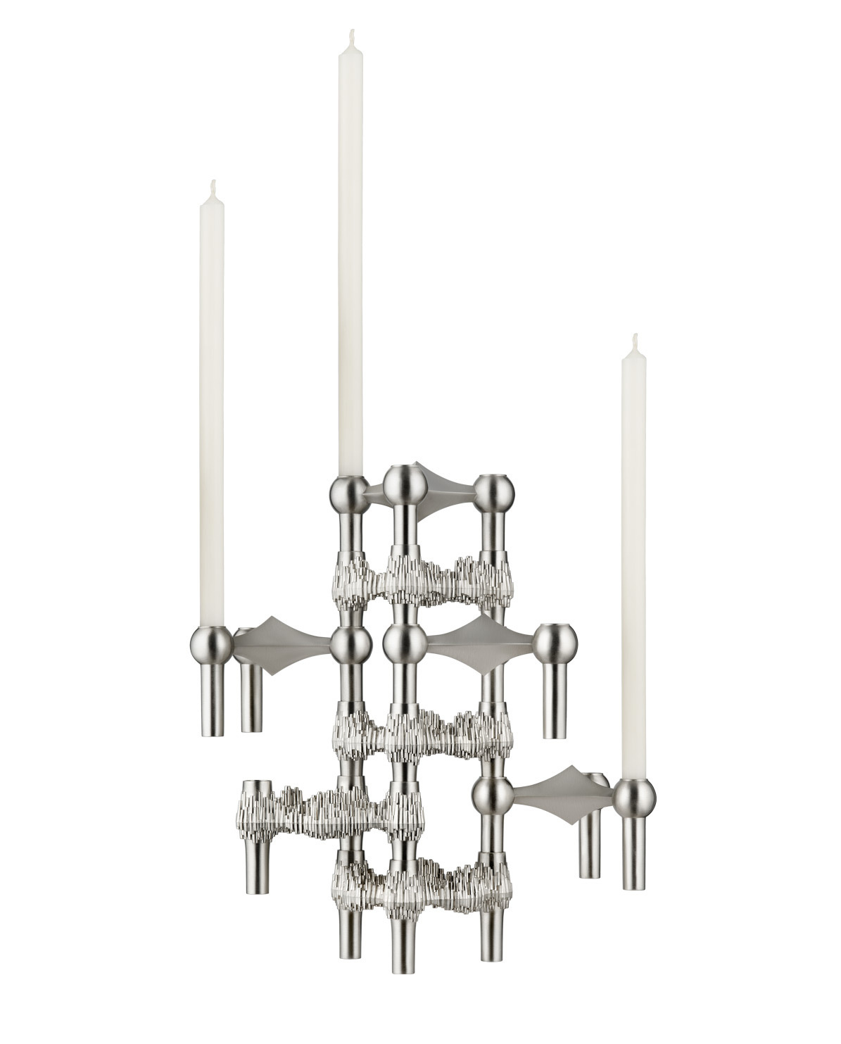 STOFF Nagel Kerzenhalter Set Quist brushed chrome One Size
