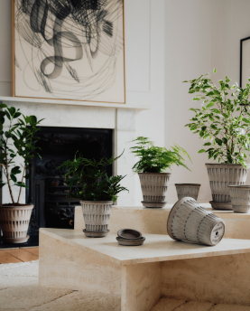Bergs Potter Blumentopf Pantheon Raw inkl. Untersetzer