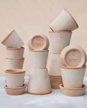 Bergs Potter Blumentopf The Julie Raw Pot inkl. Untersetzer