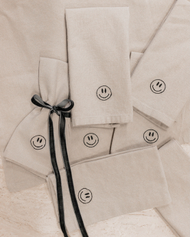 Geliebtes Zuhause Stoffserviette 4er-Set Smiley
