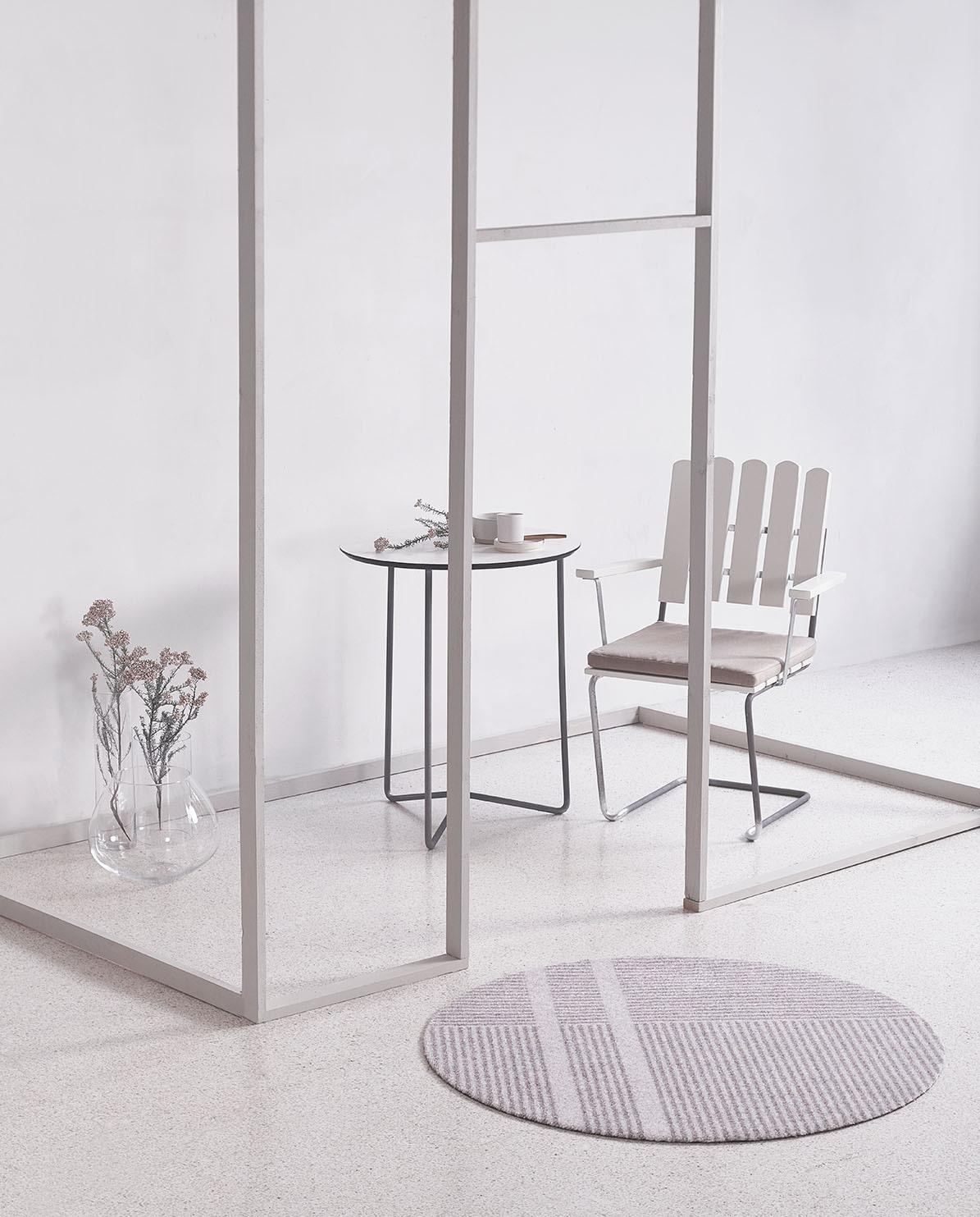 Fußmatte Løype breezy beige round Ø 100 cm
