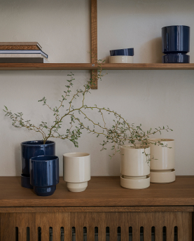 Bergs Potter Blumentopf The Hoff Glazed Pot inkl. Untersetzer