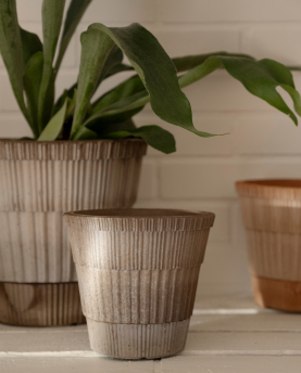 Bergs Potter Blumentopf Atlas Raw Pot inkl. Untersetzer