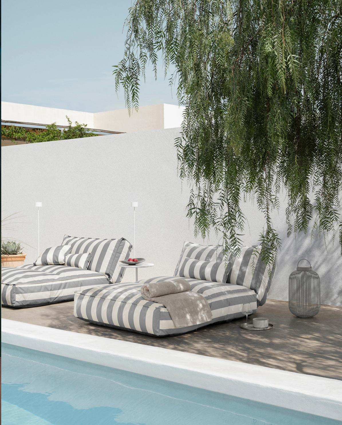 Kissen Stay Outdoor gestreift 45 x 45 cm