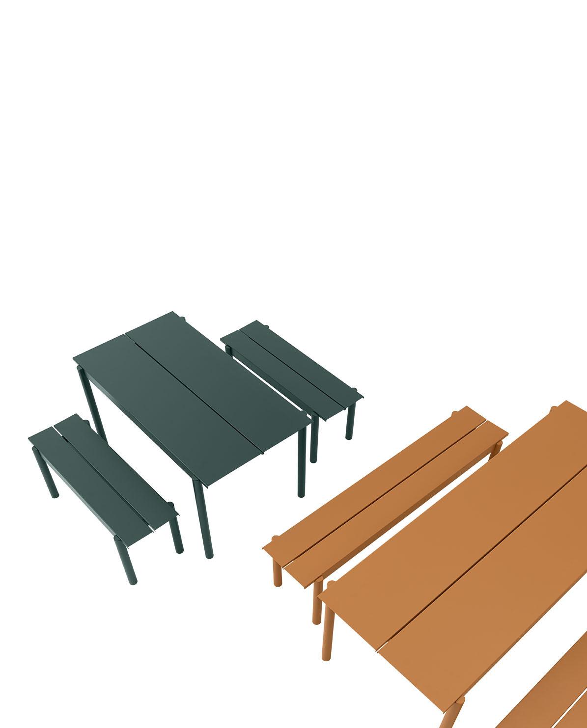 Outdoor Bank Linear Steel Bench 110 cm L