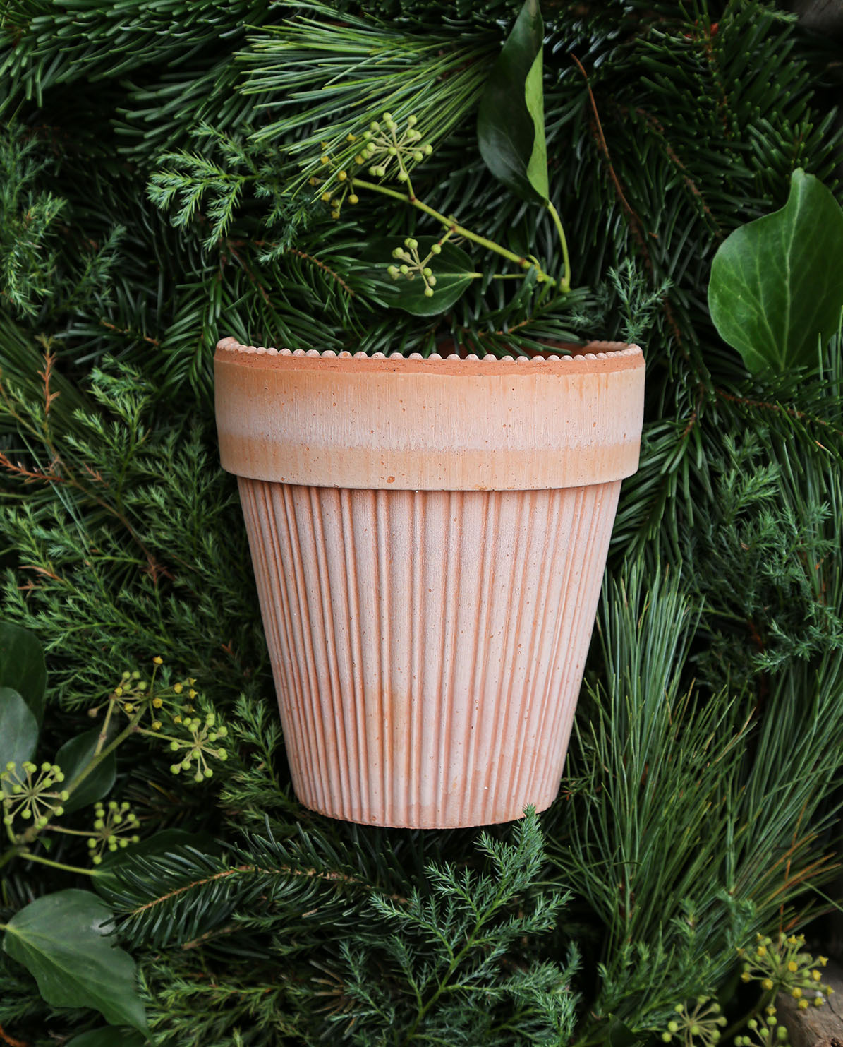 Bergs Potter Blumentopf Simona Raw Pot inkl. Untersetzer Ø 12 cm