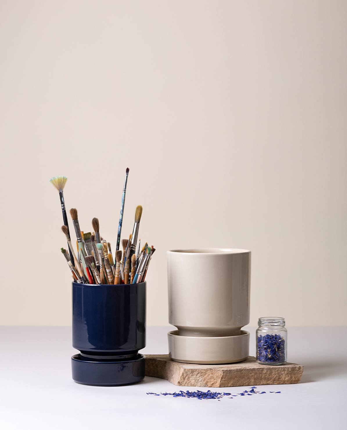 Bergs Potter Blumentopf The Hoff Glazed Pot inkl. Untersetzer Ø 16 cm