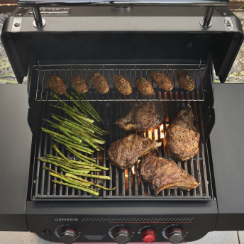 Weber Gasgrill Genesis E-330WR, Stealth Edition, inklusive Drehspieß u. Abdeckhaube