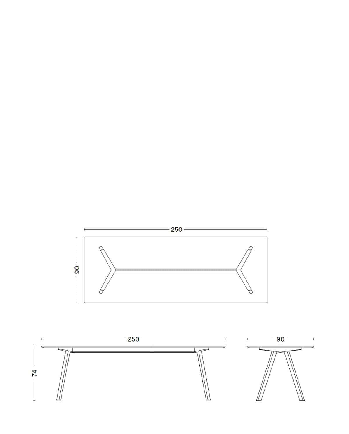 Tisch CPH30 250 cm x 90 cm